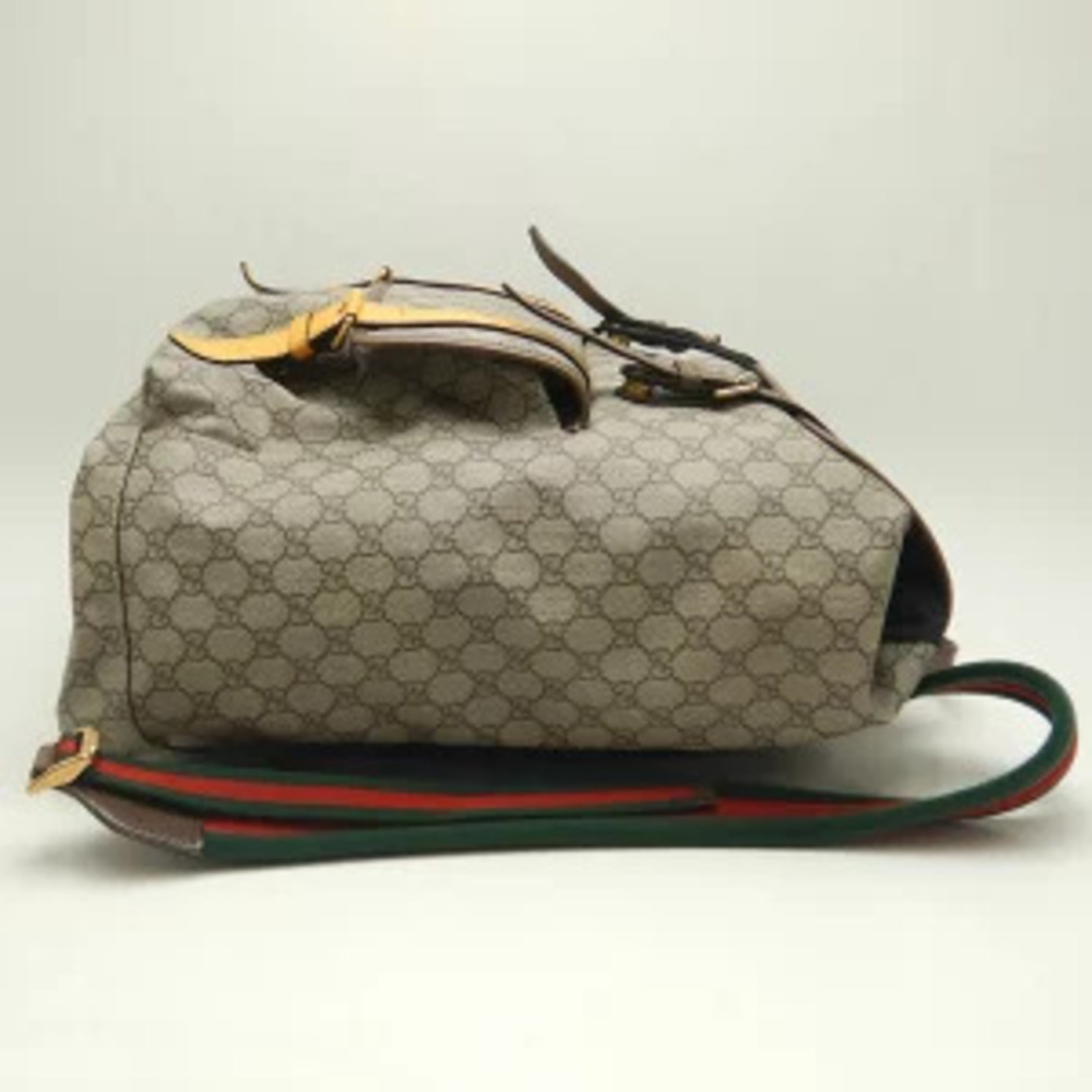 Gucci Backpack Rucksack GG Beige Soft Daypack Supreme Canvas - Picture 4 of 9